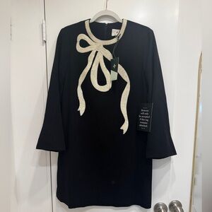 Tuckernuck Black Dress with Bow Cream Detailing